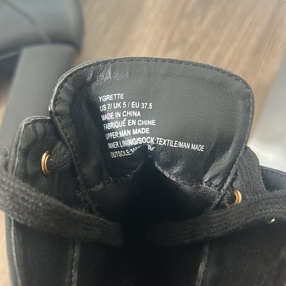 SHOEDAZZLE BLACK LACE UP HEELED BOOTS IN SIZE 7 - Picture 8 of 9